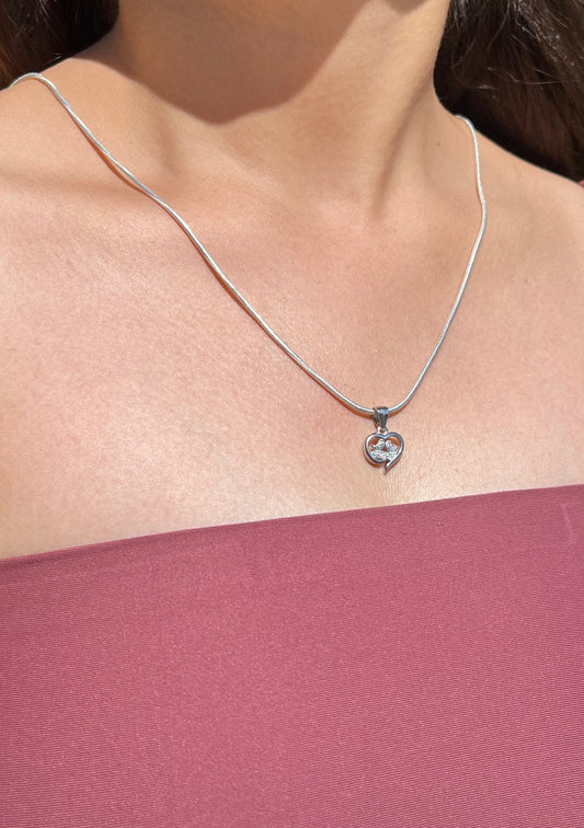 Minimalist Heart Silver Necklace