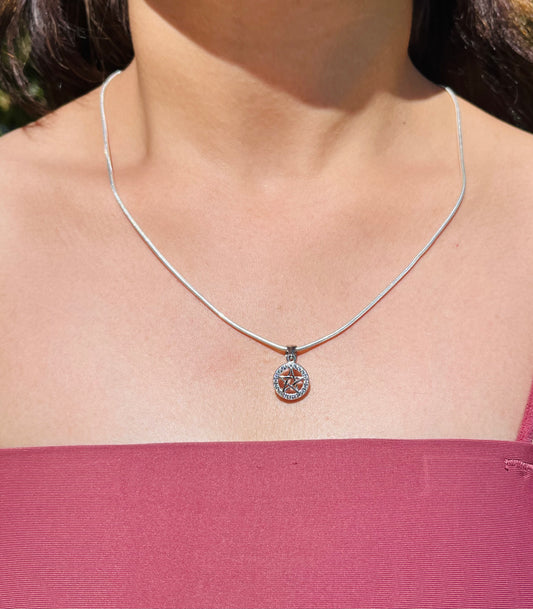 Silver Star Stoned Necklace