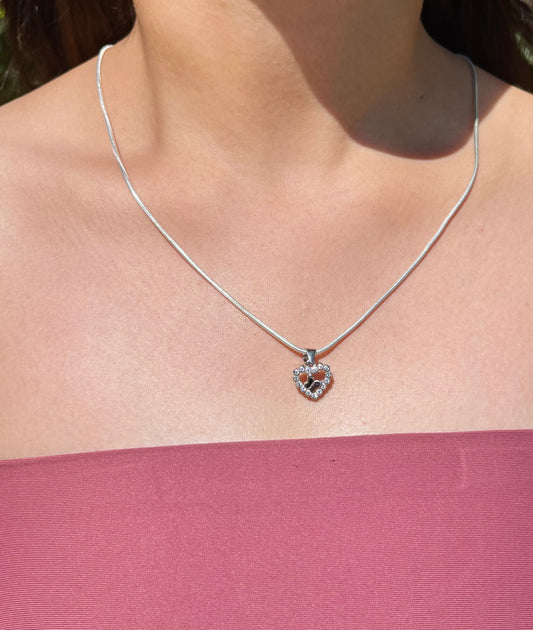 Sleek Silver Heart Necklace