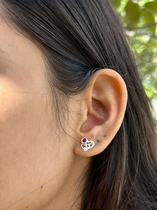 Silver Earring (Love Mom)