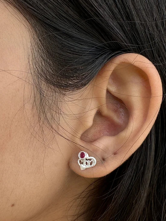 Silver Earring (Love Mom)