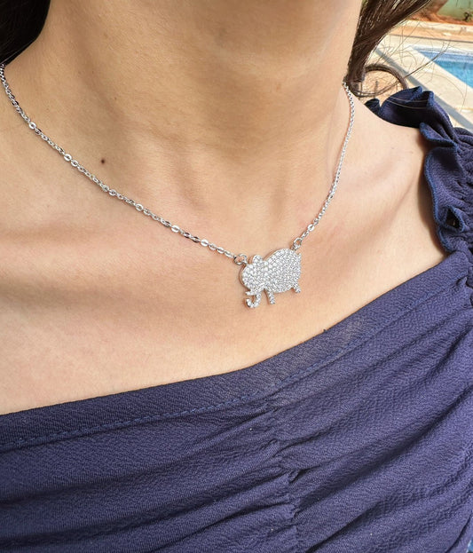 Elephant Charm Silver Necklace
