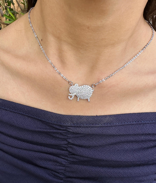 Elephant Charm Silver Necklace