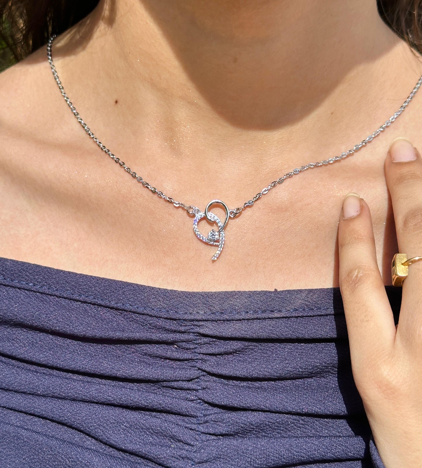Sacred Heart Silver Necklace