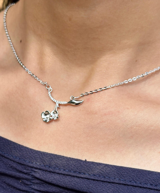 Enchanted Rose Silver Necklace
