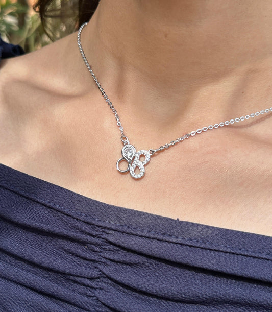B Initial Silver Necklace