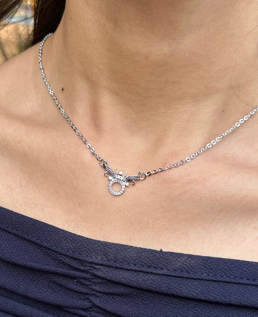 Crowned Beauty Silver Necklace