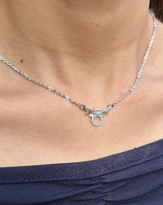 Crowned Beauty Silver Necklace