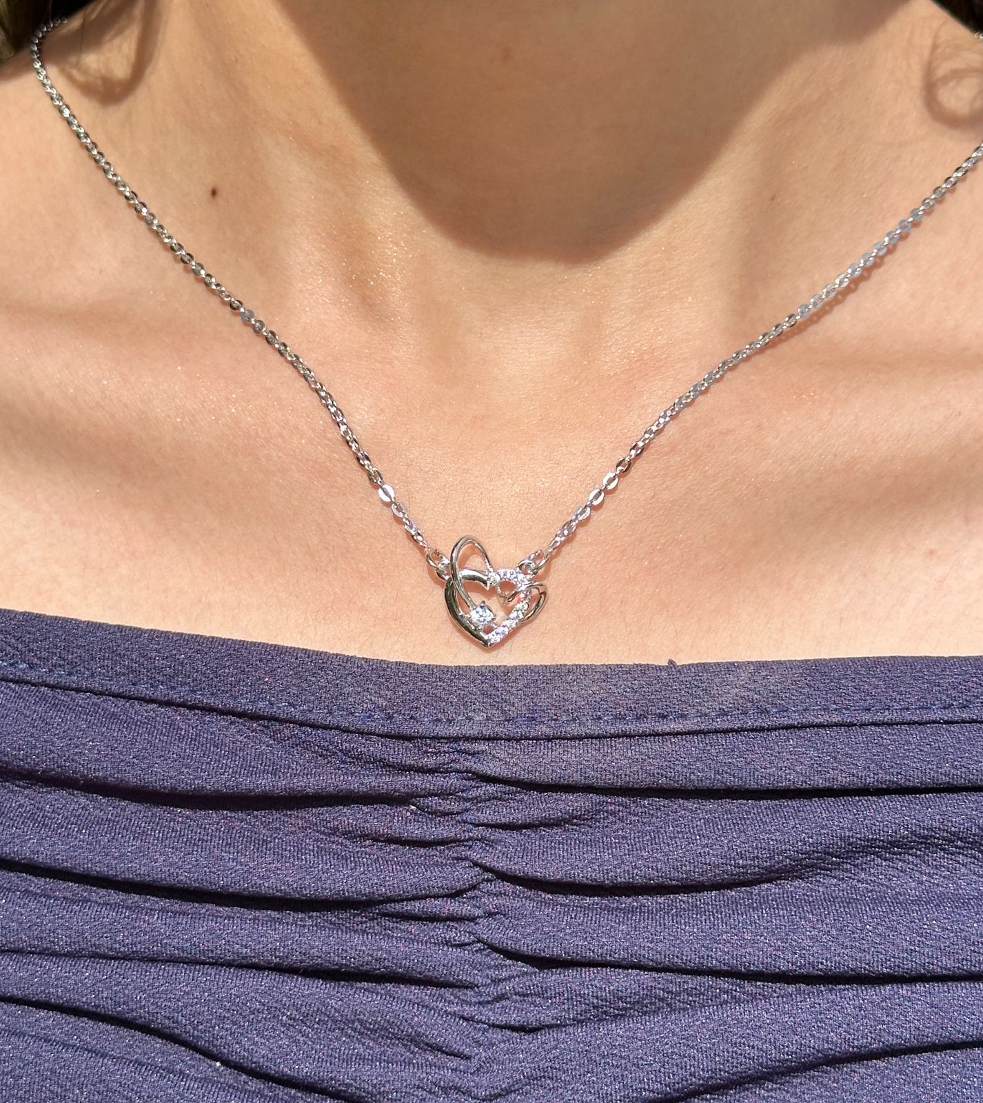 Captured Heart Silver Necklace