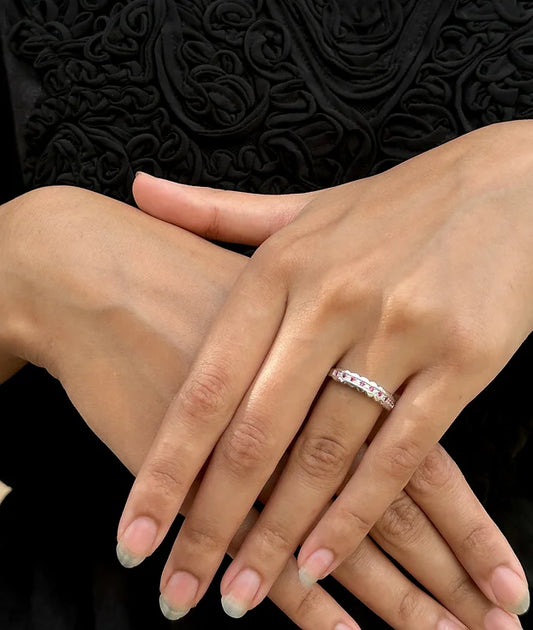 Blush Blossom Silver Ring