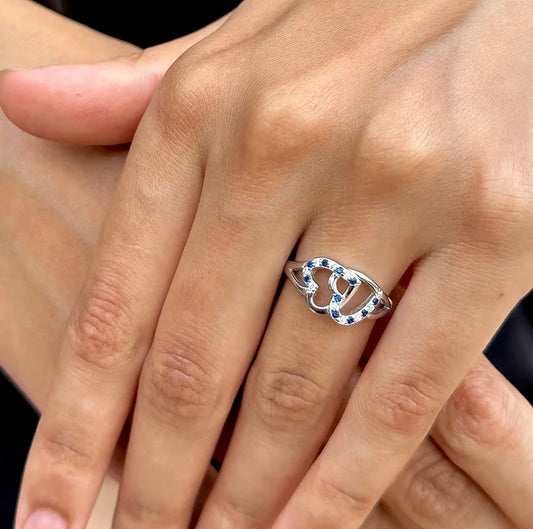 Intertwined Hearts Silver Ring