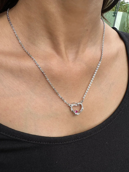 Heartfelt Stone Silver Necklace