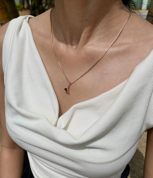 Rose Gold Polish Silver Necklace (Rhodium)