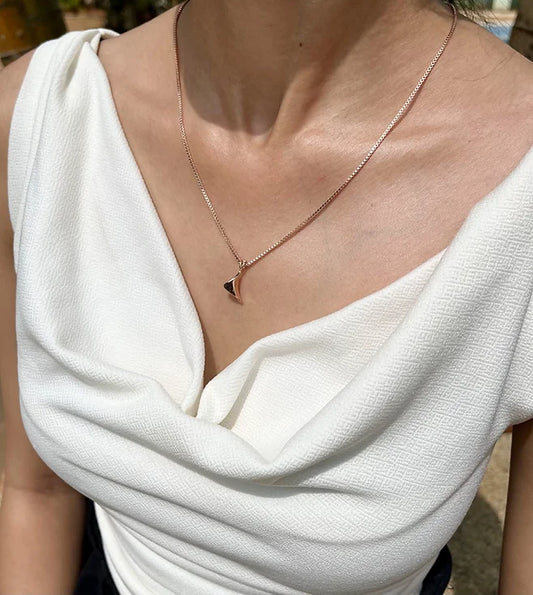 Rose Gold Polish Silver Necklace (Rhodium)