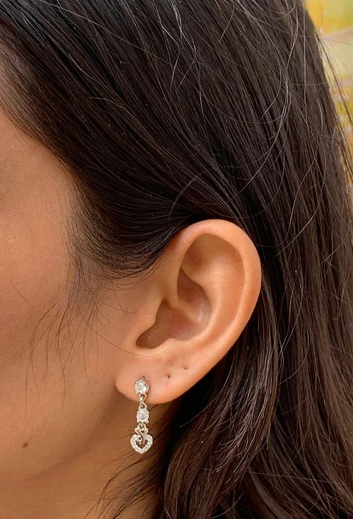 925 Silver Earring With Heart Engraving