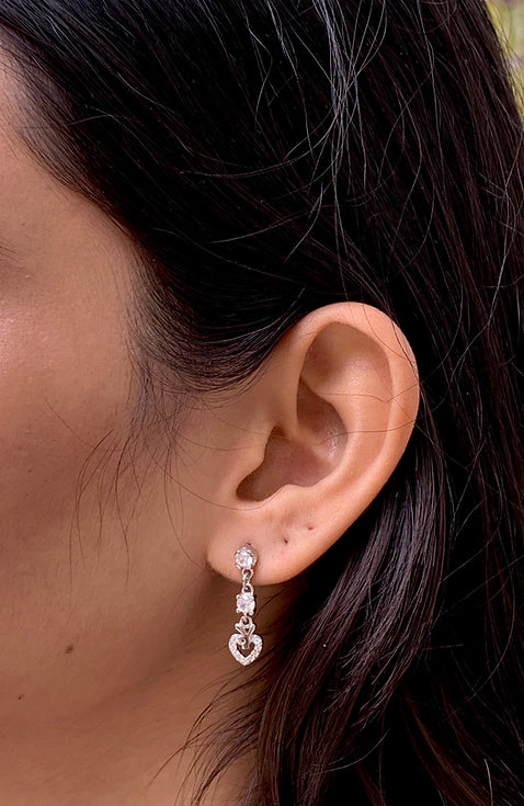 925 Silver Earring With Heart Engraving
