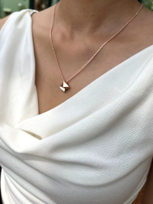Rose Gold Polish Silver Necklace (Rhodium)