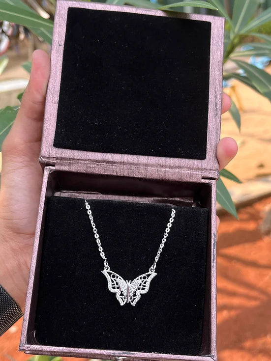 Butterfly Charm Silver Necklace
