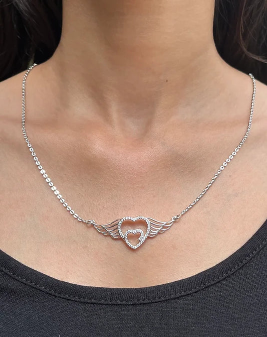 Wings of Love Silver Necklace