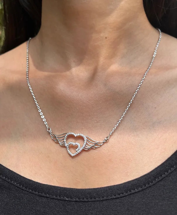 Wings of Love Silver Necklace