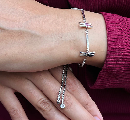 Winged Grace Silver Bracelet (FREE SIZE)