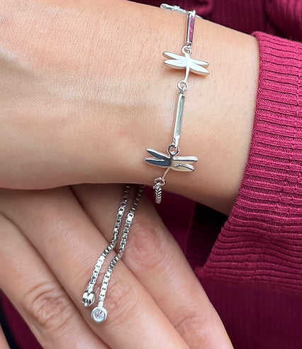 Winged Grace Silver Bracelet (FREE SIZE)