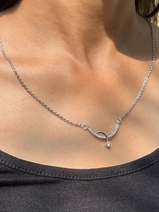 Designer Subtle Silver Necklace