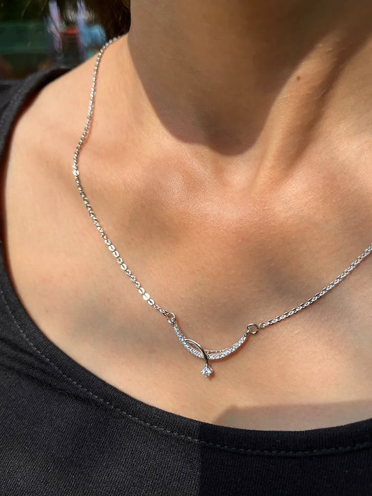 Designer Subtle Silver Necklace