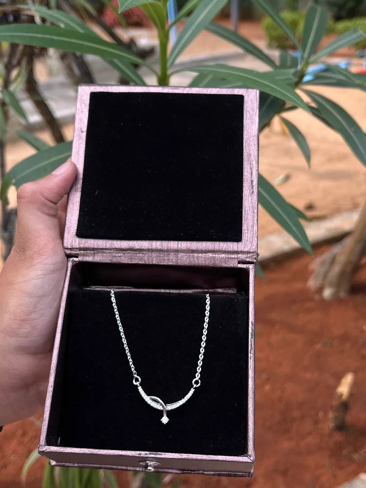 Designer Subtle Silver Necklace