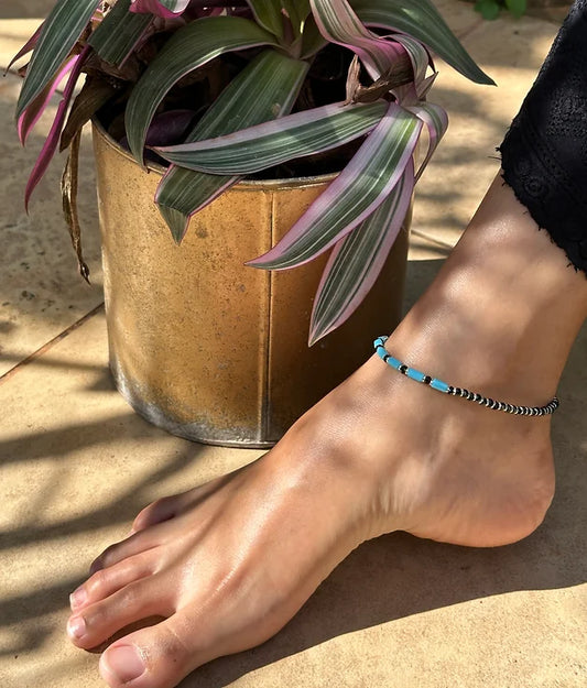 Black and Blue Beaded Nazariya