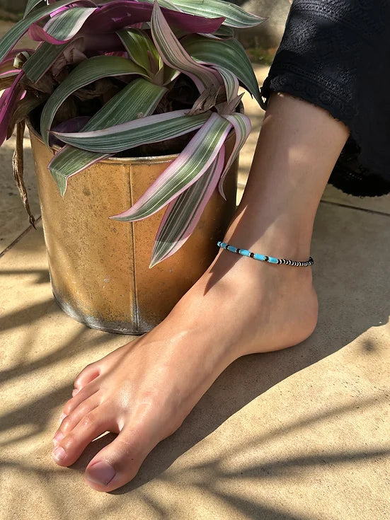 Black and Blue Beaded Nazariya