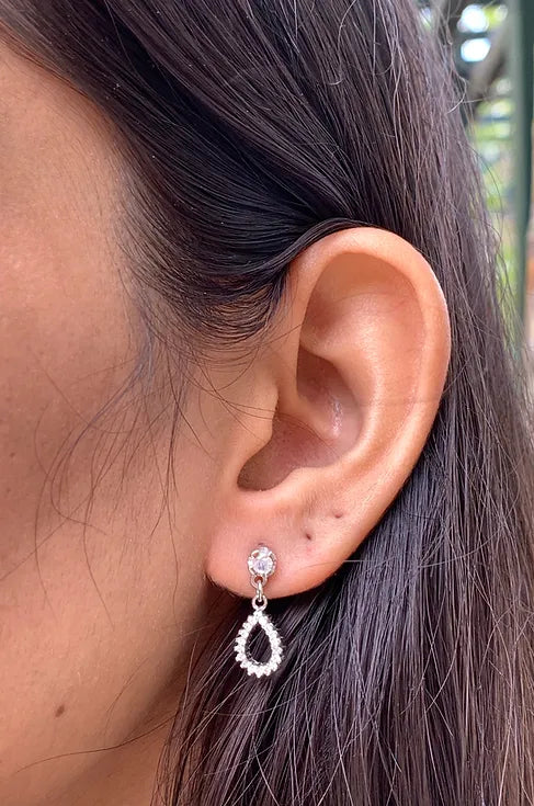 925 Silver Earring Oval hanging