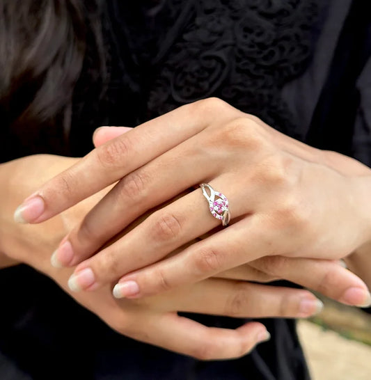 Pink Paradise Silver Ring