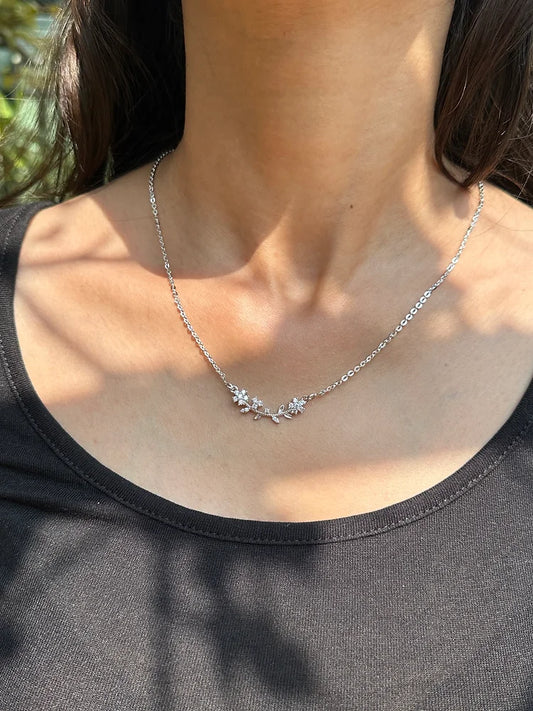 Love's Embrace Sleek Silver Necklace