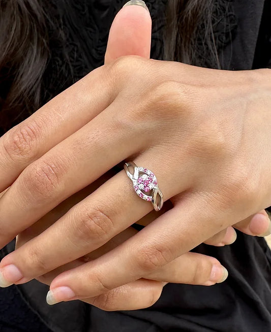 Pink Paradise Silver Ring