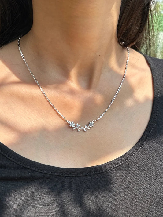 Love's Embrace Sleek Silver Necklace