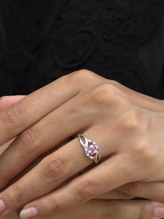 Pink Paradise Silver Ring