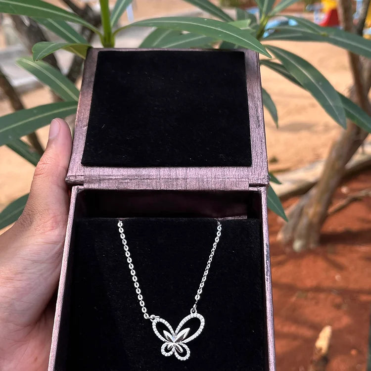 Butterfly Pendant Silver Necklace