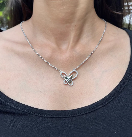 Soulful Butterfly Silver Neckalce